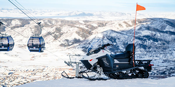 Taiga Nomad snowmobile at an Alterra Mountain Co. ski resort